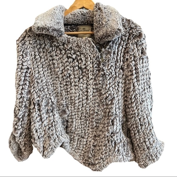 Avec Les Filles Faux Fur Moto Jacket Small - Picture 2 of 7